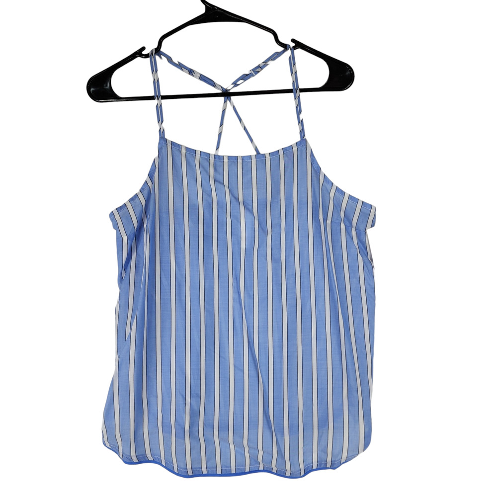 Stars Above‎ Camisole Pajama Top sz S Women Striped Blue White Adjustable NEW